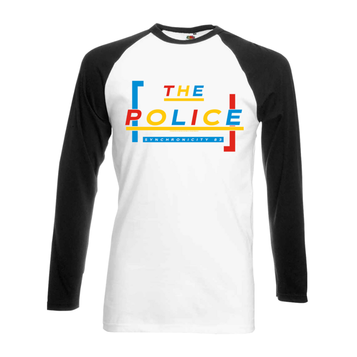 The Police Synchronicity 8.3 White & Black Raglan