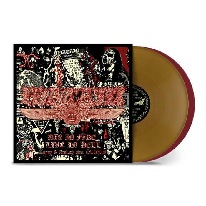 Watain - 'Die in Fire Live in Hell' Gold/Oxblood Limited Edition 2LP
